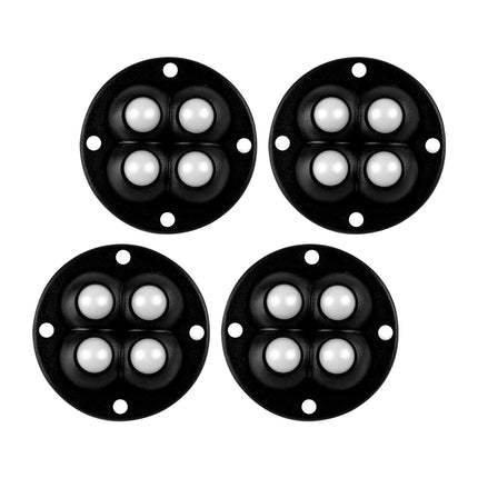 Crofta 4Pcs Mini Castor Roller 360 Degree Rotation Paste for Furniture Storage Box Glue beads black