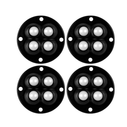 Crofta 4Pcs Mini Castor Roller 360 Degree Rotation Paste for Furniture Storage Box Steel beads black