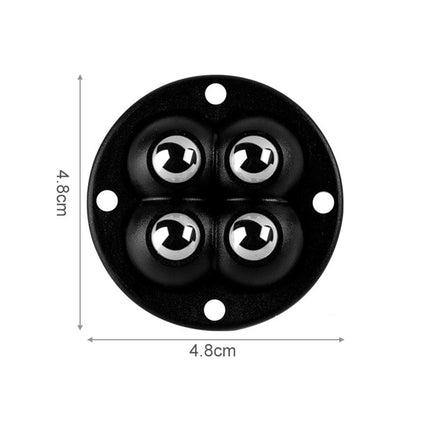 Crofta 4Pcs Mini Castor Roller 360 Degree Rotation Paste for Furniture Storage Box Steel beads black