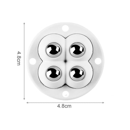 Crofta 4Pcs Mini Castor Roller 360 Degree Rotation Paste for Furniture Storage Box Steel beads white