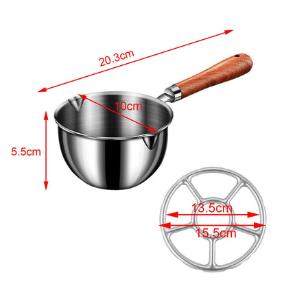 Crofta Saucepan with Dual pour spouts Butter Milk Warmer for Restaurant L with Stand