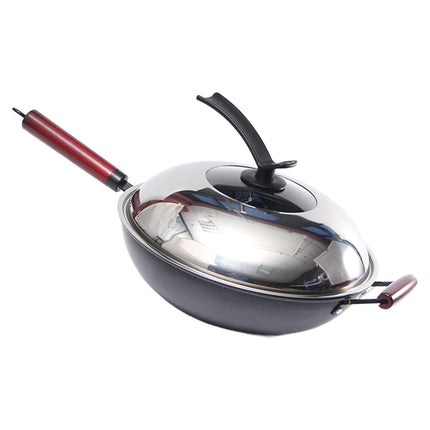 Crofta Household Wok Pan with Cover Non Stick pan to Clean for Induction, Gas 30cm