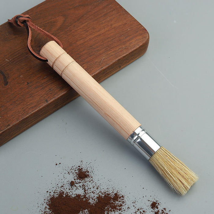 Crofta Wood Dusting Espresso Brush Professional Coffee Brush for Bean Cleaning Tool Wood