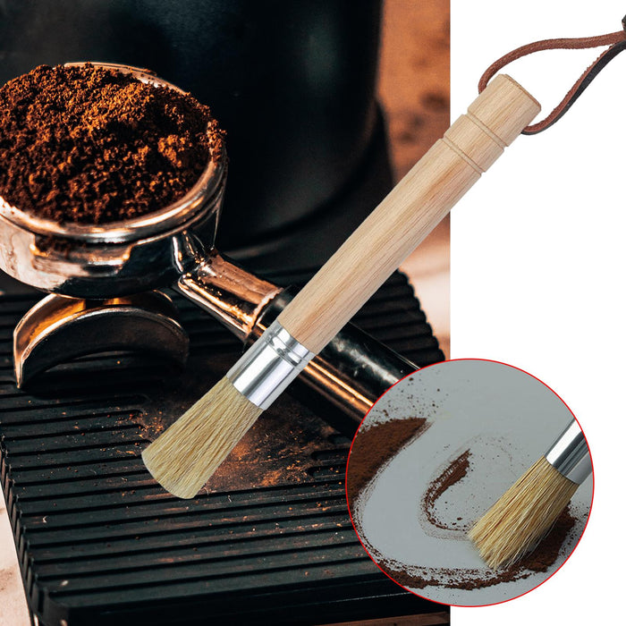 Crofta Wood Dusting Espresso Brush Professional Coffee Brush for Bean Cleaning Tool Wood