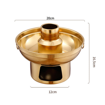 Crofta Old Beijing Hotpot Kitchenware Cooking Pot Traditional Chinese Small Hot Pot 20cm