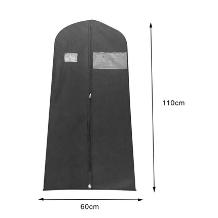 Crofta Hanging Garment Bags Dress Bag Dustproof Bag Men Suits Cover for suits Shirts Black 110cm