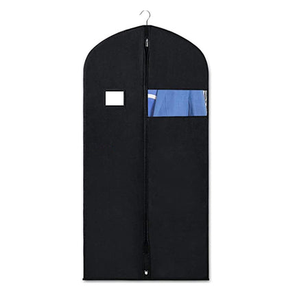 Crofta Hanging Garment Bags Dress Bag Dustproof Bag Men Suits Cover for suits Shirts Black 110cm