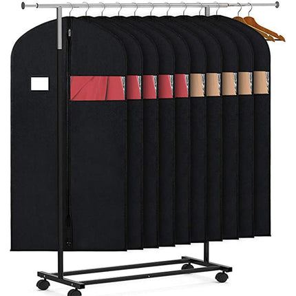 Crofta Hanging Garment Bags Dress Bag Dustproof Bag Men Suits Cover for suits Shirts Black 110cm