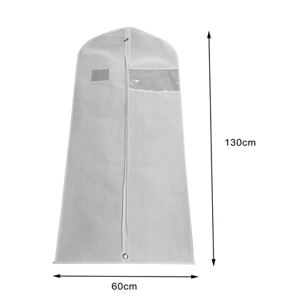 Crofta Hanging Garment Bags Dress Bag Dustproof Bag Men Suits Cover for suits Shirts White 130cm