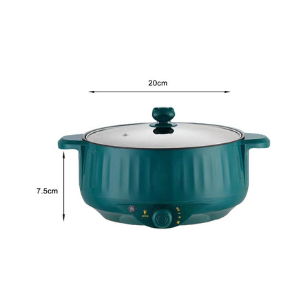 Crofta Electric Cooking Pot Nonstick Portable Electric Skillet for Pasta Eggs Green