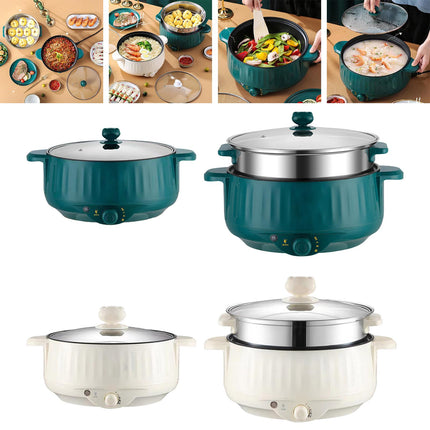 Crofta Electric Cooking Pot Nonstick Portable Electric Skillet for Pasta Eggs Green