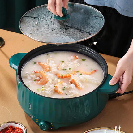 Crofta Electric Cooking Pot Nonstick Portable Electric Skillet for Pasta Eggs Green