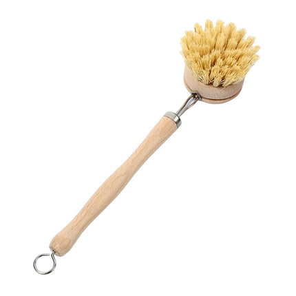 Crofta Scrubber for Cleaning Dishes Pans palm Pot Brush for Floor wood long