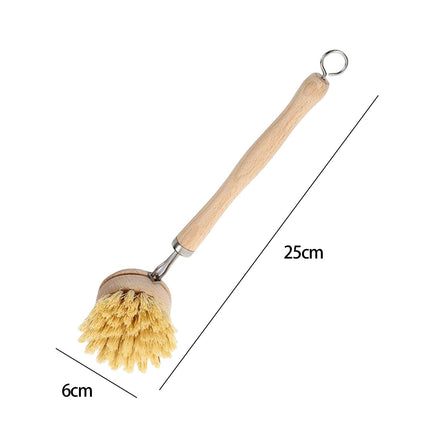 Crofta Scrubber for Cleaning Dishes Pans palm Pot Brush for Floor wood long