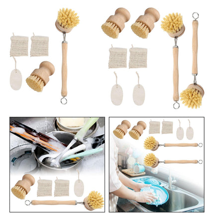 Crofta Palm Pot Brush Cleaning Pots Kitchen Sink Cleaning for Floor Garage Bathtubs 5Pcs