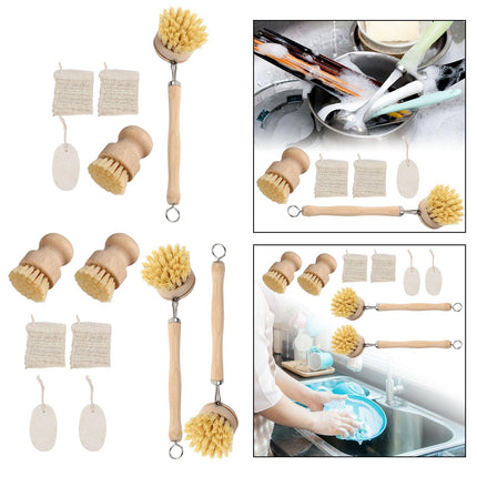 Crofta Palm Pot Brush Cleaning Pots Kitchen Sink Cleaning for Floor Garage Bathtubs 5Pcs