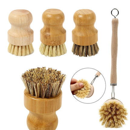 Crofta Palm Pot Brush Cleaning Pots Kitchen Sink Cleaning for Floor Garage Bathtubs 5Pcs