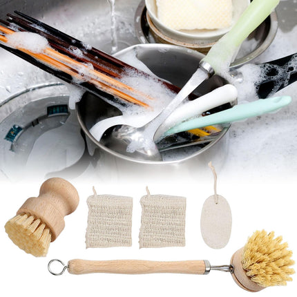 Crofta Palm Pot Brush Cleaning Pots Kitchen Sink Cleaning for Floor Garage Bathtubs 5Pcs