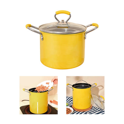 Crofta Stainless Steel Frying Pot Deep Frying Pot for Home Kitchen Fryer Fries Fish 2L