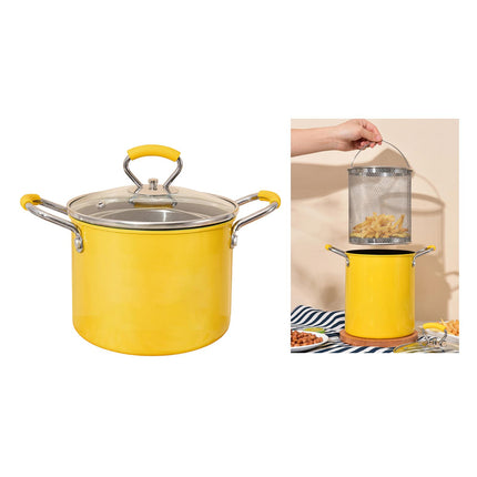 Crofta Stainless Steel Frying Pot Deep Frying Pot for Home Kitchen Fryer Fries Fish 2L