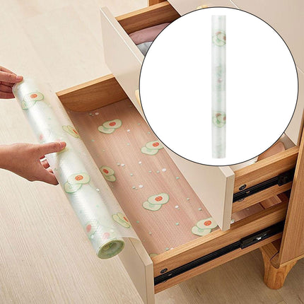 Crofta Shelf Liner Waterproof Refrigerator Drawer Liner for Pantry Drawers Cupboard 60x200cm Avocado