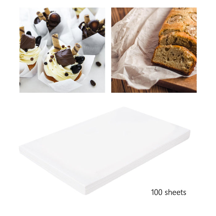 Crofta 100Pcs Silicone Oil Paper Baking Oilproof for Cooking Bread Bakeware Cupcake 23cmx33cm