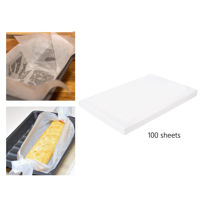 Crofta 100Pcs Silicone Oil Paper Baking Oilproof for Cooking Bread Bakeware Cupcake 23cmx33cm