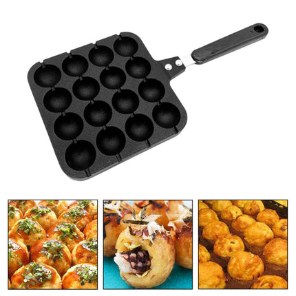 Crofta Takoyaki Octopus Ball Maker Takoyaki Maker Baking Pan for Kitchen Restaurant 16 Hole