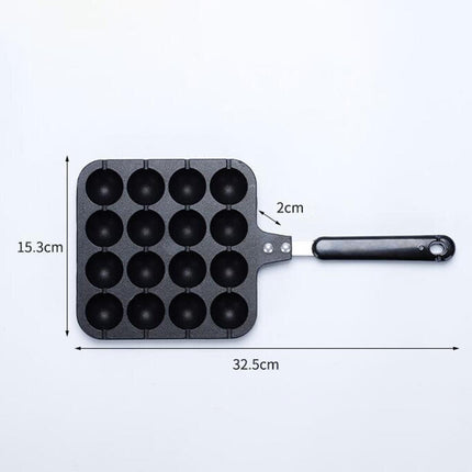 Crofta Takoyaki Octopus Ball Maker Takoyaki Maker Baking Pan for Kitchen Restaurant 16 Hole