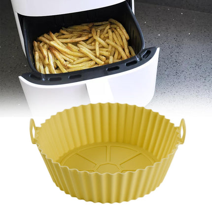 Crofta Air Fryer Silicone Pot Basket Baking Tray with Two Handles Kitchen Accessory Size L 95g