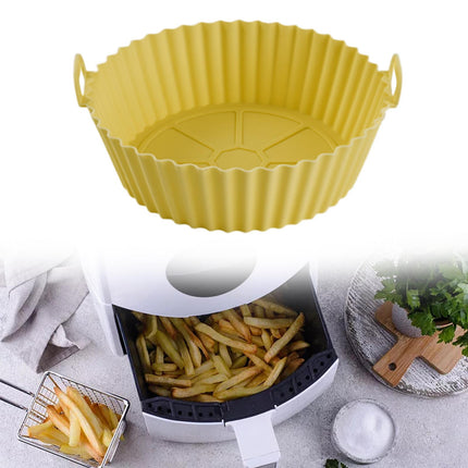 Crofta Air Fryer Silicone Pot Basket Baking Tray with Two Handles Kitchen Accessory Size L 95g