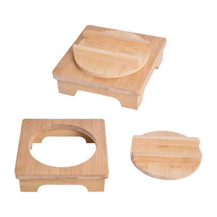 Crofta Bamboo Trivet Natural Bamboo Trivet Mat for Hot Dishes Hot Pot Bibimbap Food Pot holder