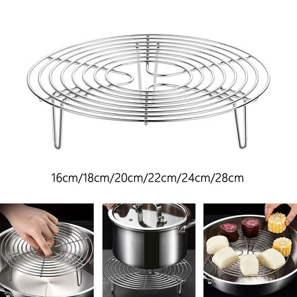 Crofta Round Cooking Rack Round Stainless Steel Steamer Rack for Restaurant Kitchen 6.30inch