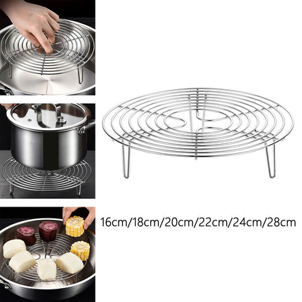 Crofta Round Cooking Rack Round Stainless Steel Steamer Rack for Restaurant Kitchen 6.30inch