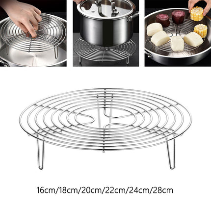 Crofta Round Cooking Rack Round Stainless Steel Steamer Rack for Restaurant Kitchen 6.30inch