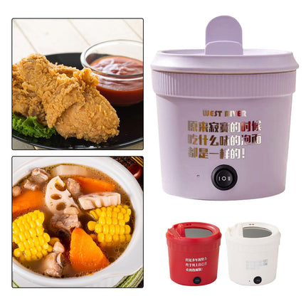 Crofta Portable Soup Steamer Multifunctional Electric Cooker for Pasta Porridge Egg violet