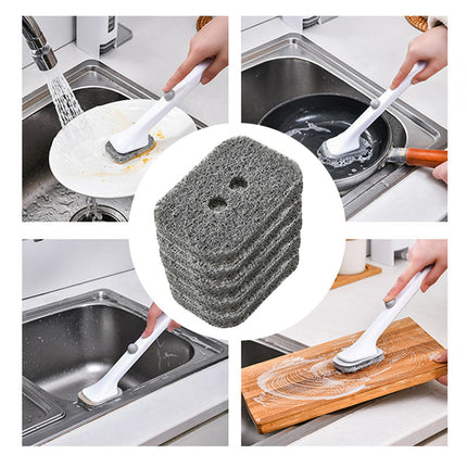 Crofta 5x Disposable Brush Head Durable 5x7cm Multipurpose Kitchen Clean Brush Head gray