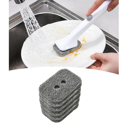 Crofta 5x Disposable Brush Head Durable 5x7cm Multipurpose Kitchen Clean Brush Head gray