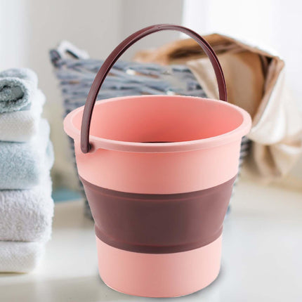 Crofta Collapsible Bucket Camping Beach Sand Water Pot Pail for Indoor Use Car Wash Pink