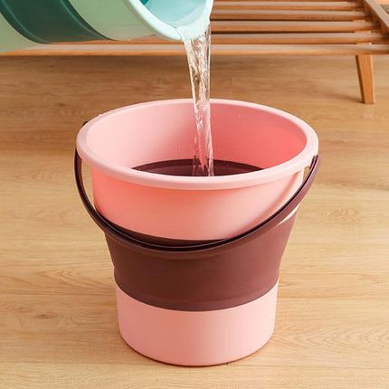 Crofta Collapsible Bucket Camping Beach Sand Water Pot Pail for Indoor Use Car Wash Pink