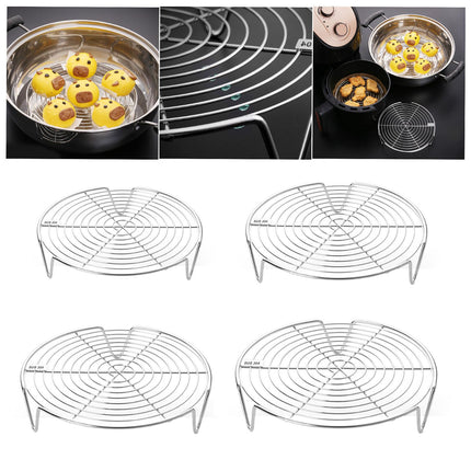 Crofta Stainless Steel Steamer Rack Steaming Tray Stand for Restaurant Kitchen 16cm