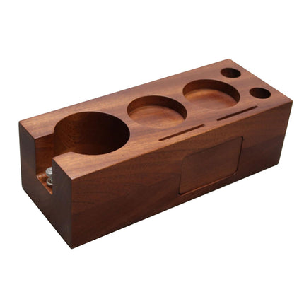 Crofta Wooden Coffee Tamper Stand Durable Tools 3 Holes Coffee Filter Tamper Holder 51mm to 54mm