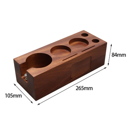 Crofta Wooden Coffee Tamper Stand Durable Tools 3 Holes Coffee Filter Tamper Holder 51mm to 54mm