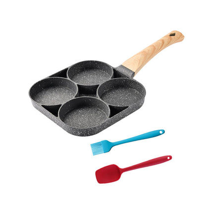 Crofta Egg Frying Pan Griddle Pan Fried Egg Pan for Burger Sandwich Sausage Patties 4 Hole