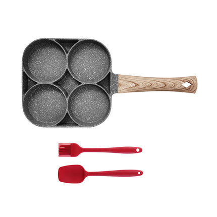 Crofta Egg Frying Pan Griddle Pan Fried Egg Pan for Burger Sandwich Sausage Patties 4 Hole