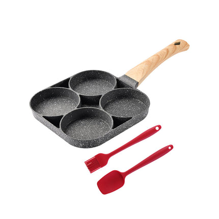 Crofta Egg Frying Pan Griddle Pan Fried Egg Pan for Burger Sandwich Sausage Patties 4 Hole