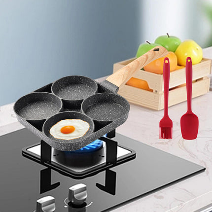 Crofta Egg Frying Pan Griddle Pan Fried Egg Pan for Burger Sandwich Sausage Patties 4 Hole