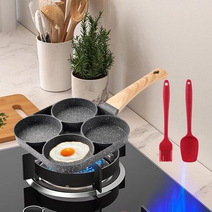 Crofta Egg Frying Pan Griddle Pan Fried Egg Pan for Burger Sandwich Sausage Patties 4 Hole