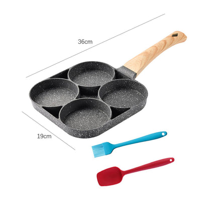 Crofta Egg Frying Pan Griddle Pan Fried Egg Pan for Burger Sandwich Sausage Patties 4 Hole