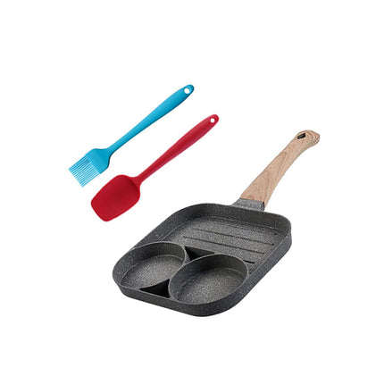 Crofta Egg Frying Pan Griddle Pan Fried Egg Pan for Burger Sandwich Sausage Patties Two Hole